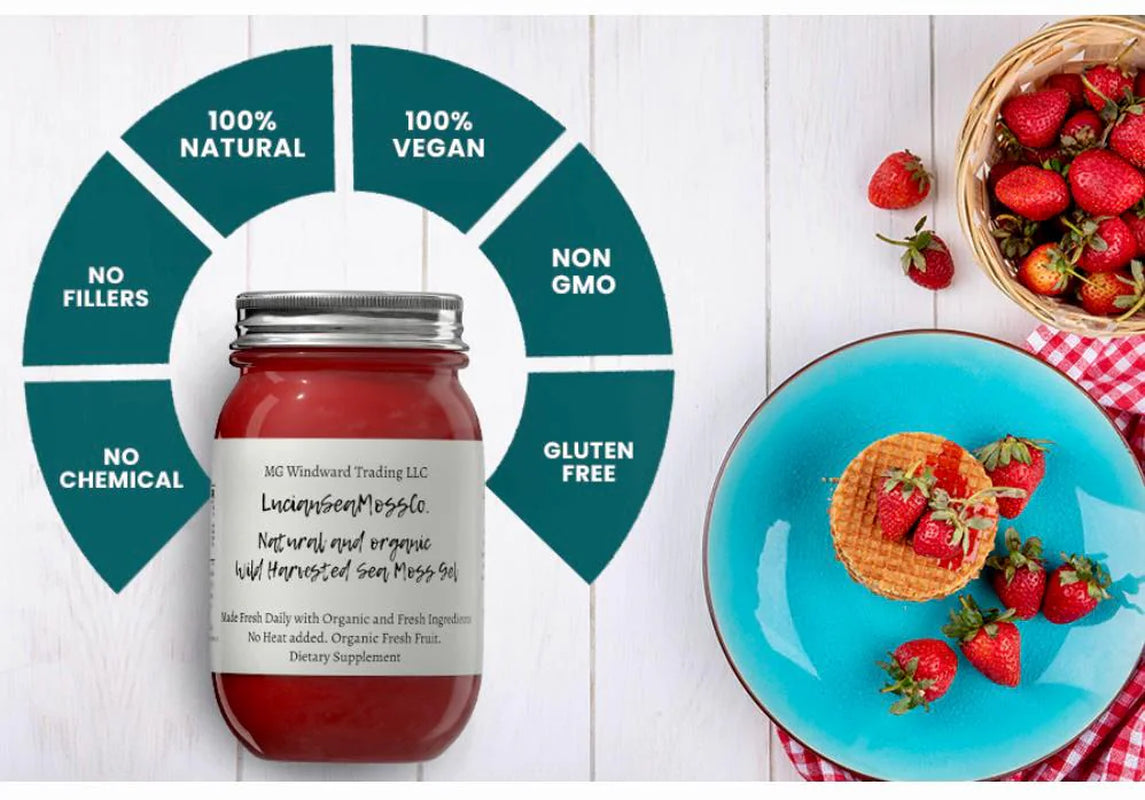 Buy 2 Get 1 Free! Alkaline Organic Irish Sea Moss Gel Infused with Organic Chlorella 100% Organic, Dr. Sebi Inspired