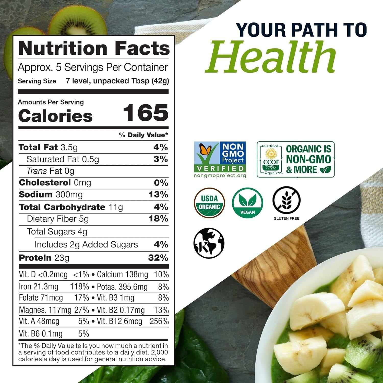 Sunfood Organic Supergreens & Protein - Greens Superfood Powder, Organic Protein