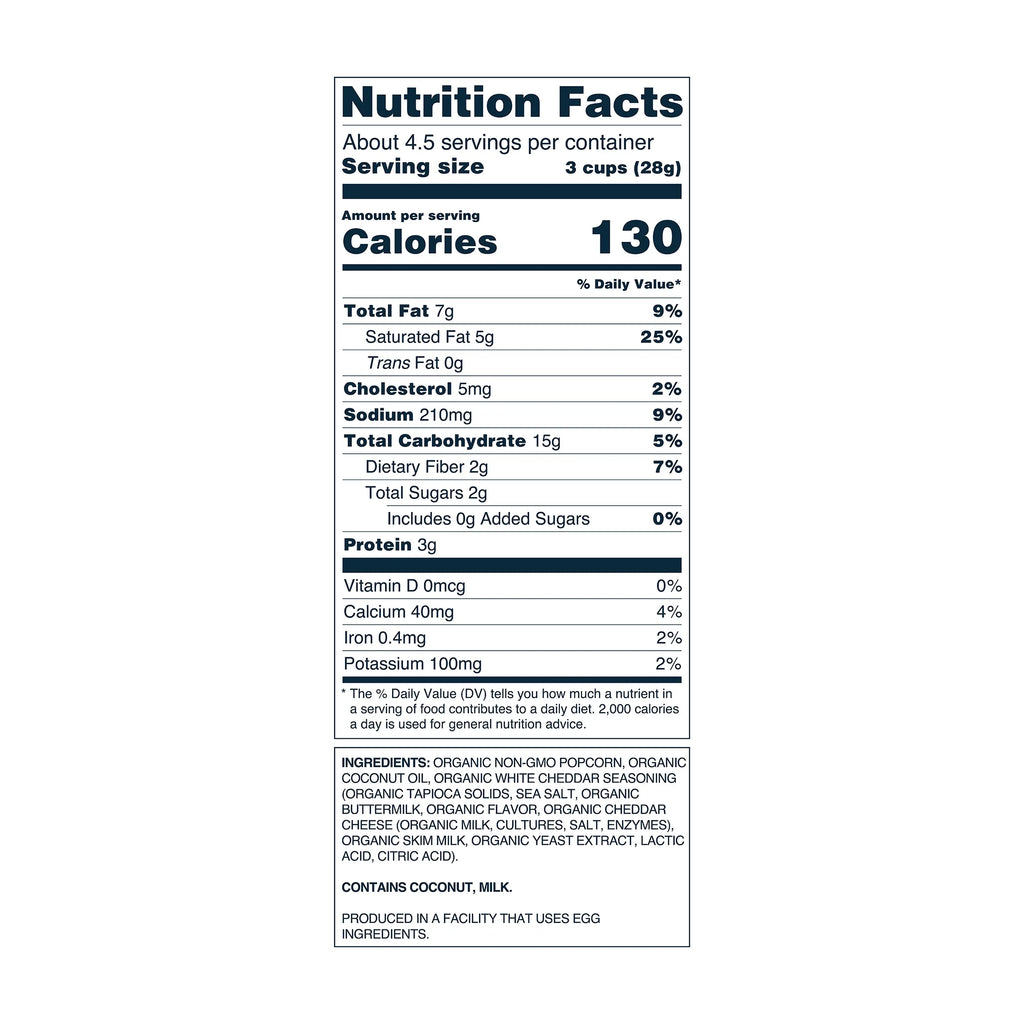 , Organic Popcorn, Non-Gmo, Real Organic Cheddar - 4.6Oz
