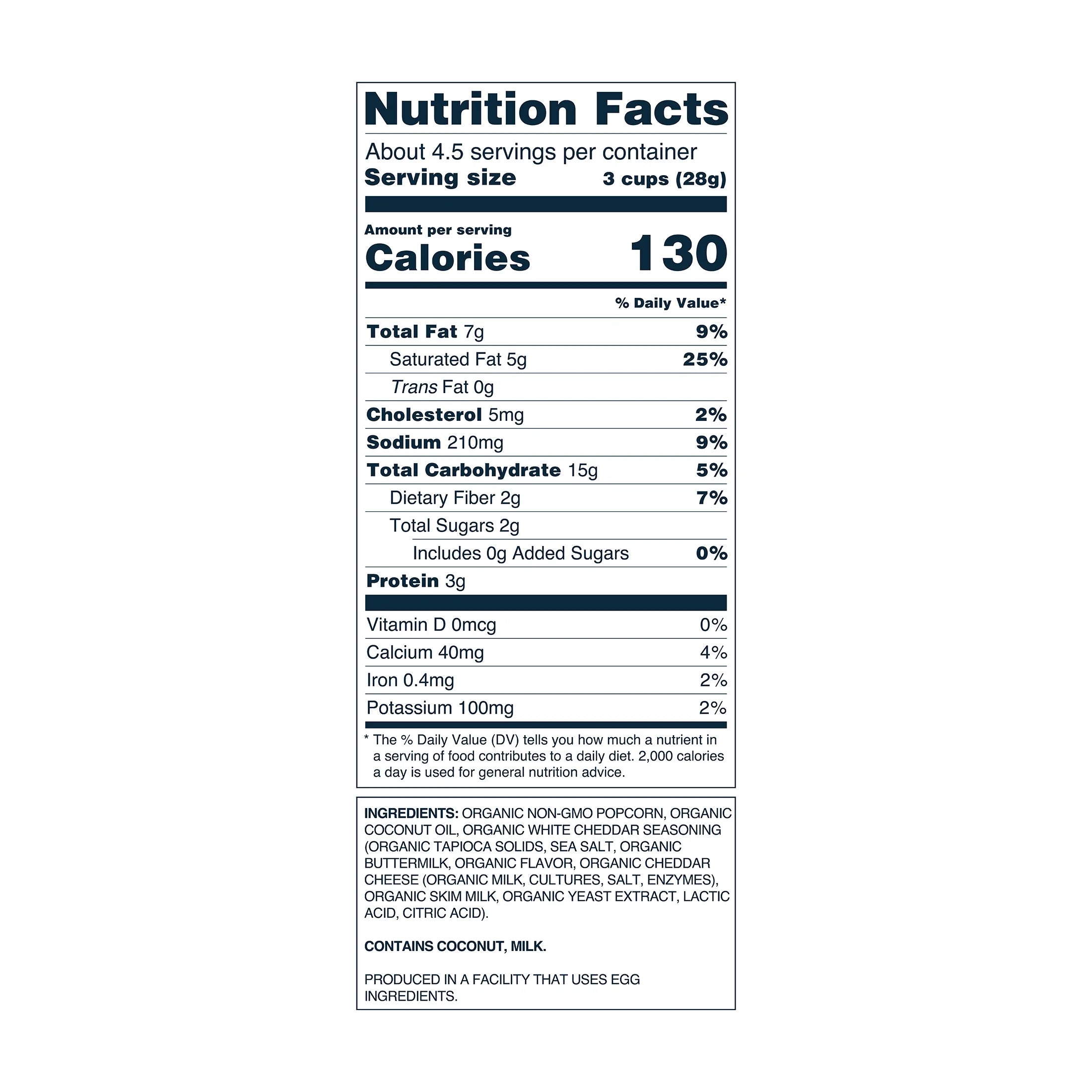 , Organic Popcorn, Non-Gmo, Real Organic Cheddar - 4.6Oz