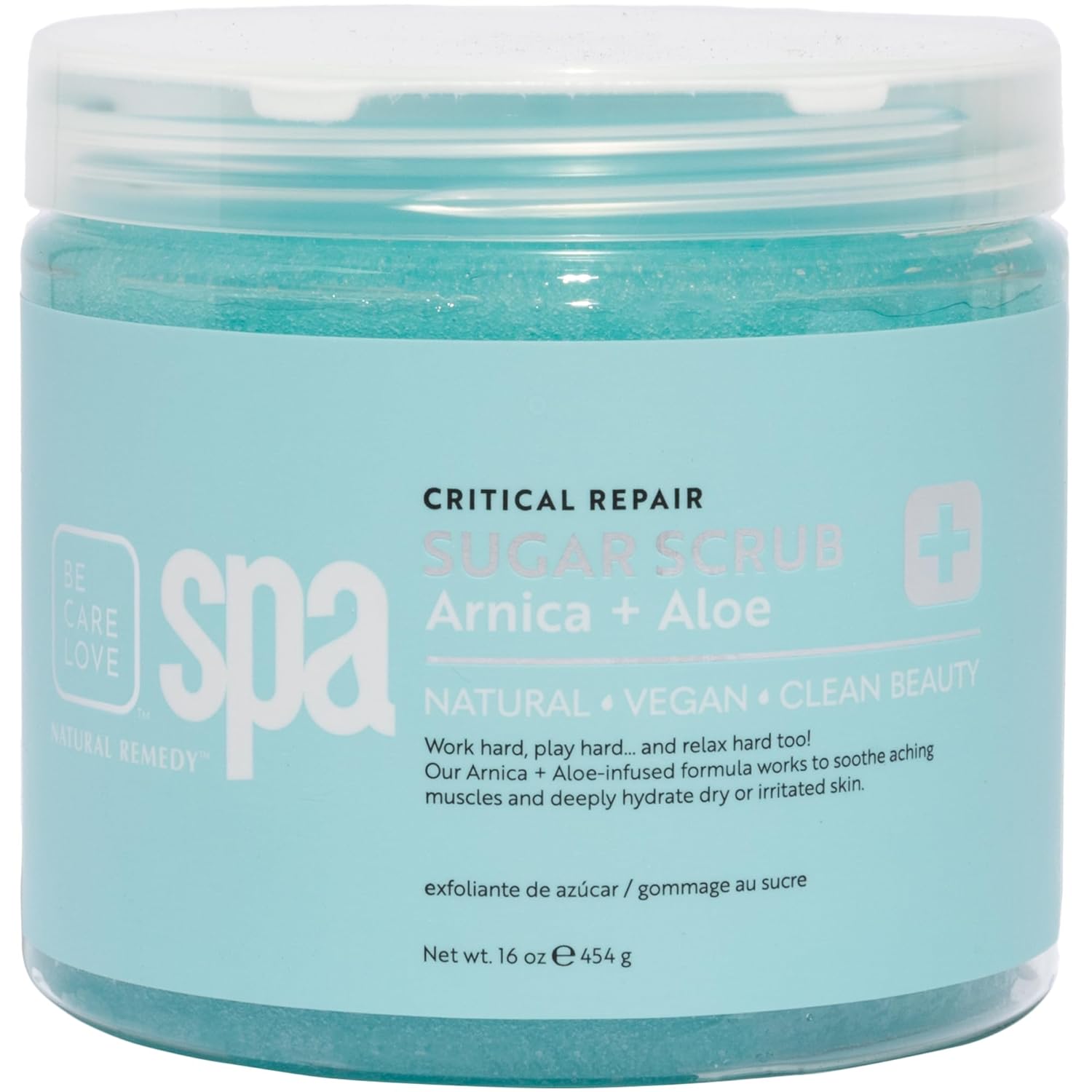 Critical Repair Sugar Scrub - Professional Exfoliating Body Scrub for Dry Rough Skin & Calluses with Arnica & Aloe- Self Care for Women and Men, Made in USA, 16 Oz