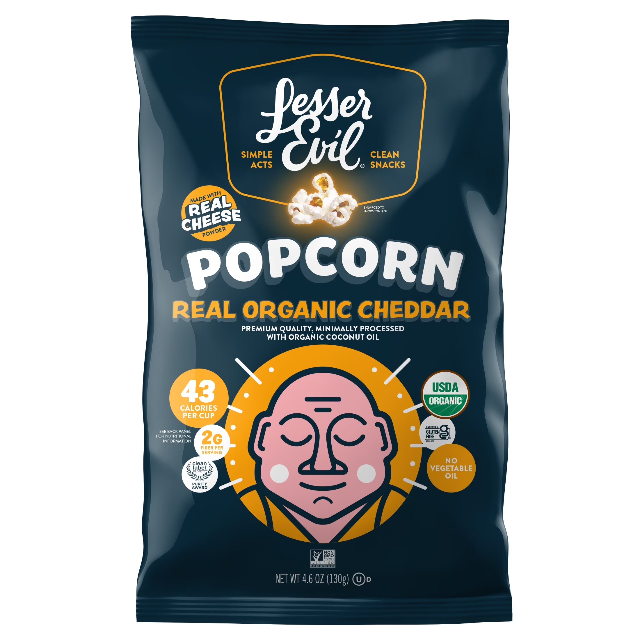 , Organic Popcorn, Non-Gmo, Real Organic Cheddar - 4.6Oz